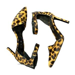 Nine West cheetah print heels with ankle strap